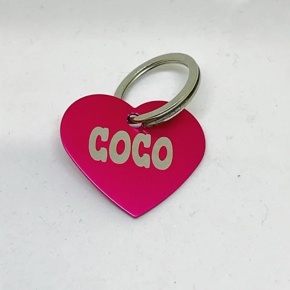 Hot Pink Personalized Pet Tag 1 Side - Picture 2 of 2